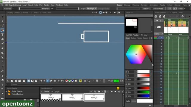 Create a camera overlay for my animations | opentoonz and shotcut
