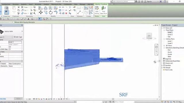Laptop Table - Free Download Revit Families (فاميلي ريفيت طاولة لابتوب) смотреть онлайн