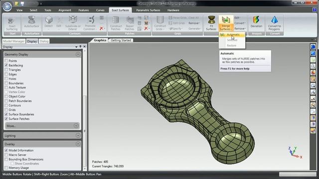 Geomagic Studio - Automatic Patch Merging (HD) смотреть онлайн