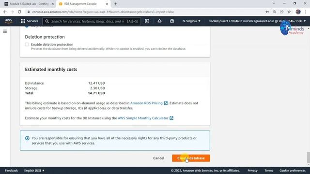 AWS Academy Cloud Architecting[12725]Module 5 Guided Lab - Creating an Amazon RDS Database. смотреть онлайн
