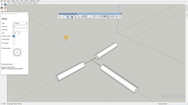 SketchUp Extension: Pipes Tubes Profiles 2020 - How to add elbow смотреть онлайн