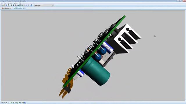 Solidworks Proteus 8 PCB Layout 3D visualizer (Flyback Converter Type 5) смотреть онлайн
