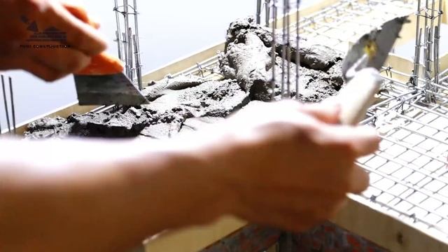 BUILD MINI HOUSE MODEL #2 - REINFORCED CONCRETE SLAB & COLUMN смотреть онлайн