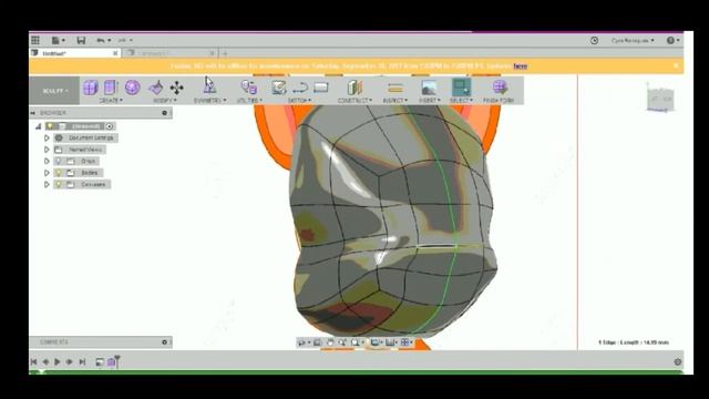 Head Figure in FUSION360 Video Tutorial смотреть онлайн