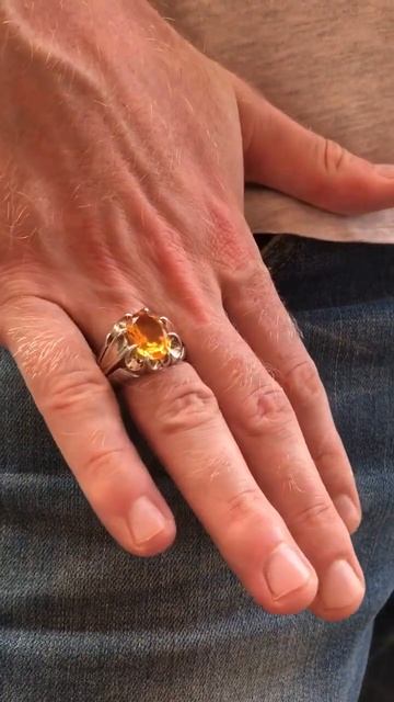 Sterling silver men's ring with Citrine stone. Handmade. Silverbyboss смотреть онлайн