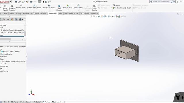 Sub-modeling Study in Static Analysis of SolidWorks Simulation смотреть онлайн