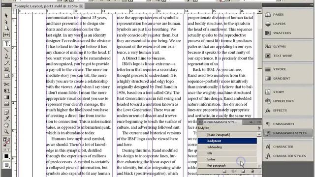 InDesign CS5, magazine layout, part2, more text styles.mp4 смотреть онлайн