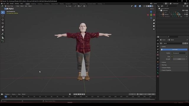 Copy Mixamo Animation to TPose(Oldman Model) - Blender смотреть онлайн