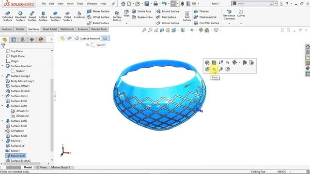 Exercise 48: How to make a 'Fruit Basket' in Solidworks 2018 смотреть онлайн