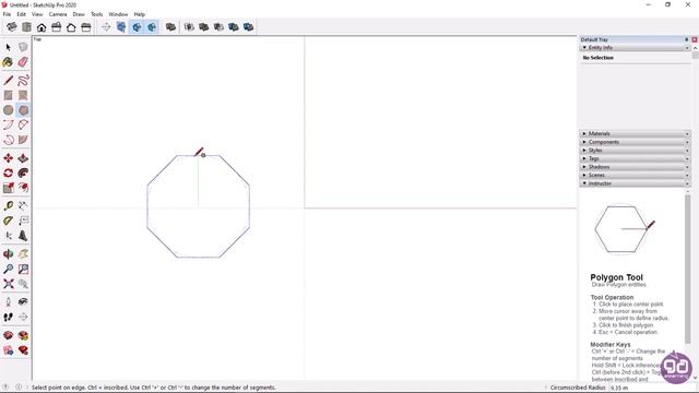 2-5 Polygon tool (SketchUp Tutorials) смотреть онлайн
