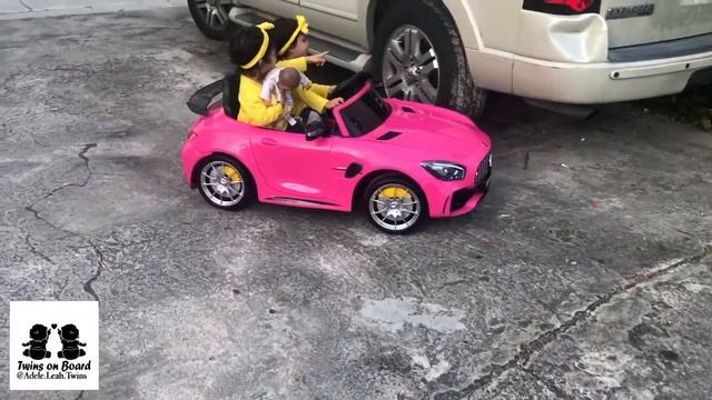 ⚠️Mercedes Benz S63 AMG Ride On Car Toy 12 Volt diy | baby 💕 Twins Funny video. смотреть онлайн