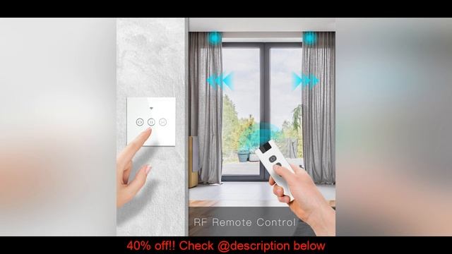 Review RF WiFi Smart Touch Curtain Blinds Roller Shutter Switch Tuya Smart Life App Remote Control, смотреть онлайн
