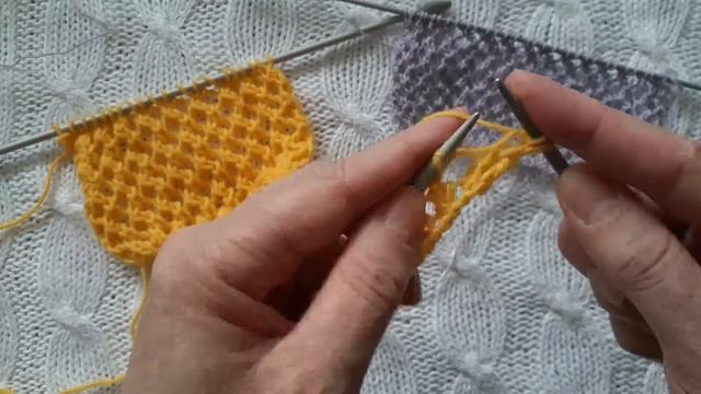 Воздушный узор спицами соты