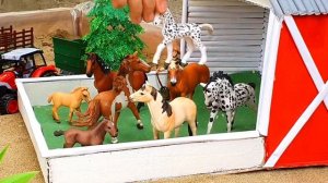 Диорама Ферма с домиком для коровы, свиньи и прудом с рыбками! Образование для детей