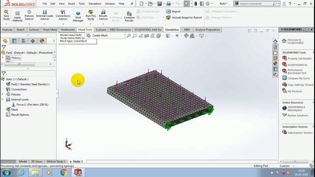 STATIC STRUCTURAL | CANTILEVER | SOLIDWORKS SIMULATION 2019 | VON MISES смотреть онлайн