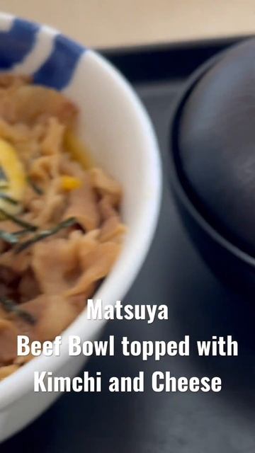 Matsuya - Beef Bowl Topped With Kimchi And Cheese