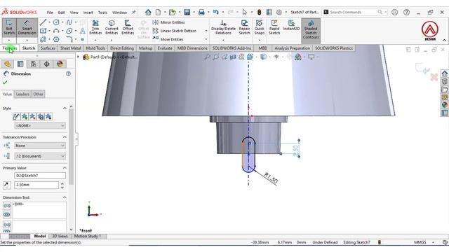 Plastic Part Design in SOLIDWORKS - Horn (Electronic Part) смотреть онлайн