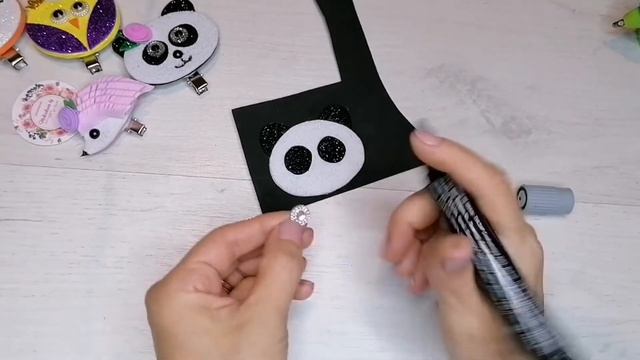 Патч-вырубка своимм руками . Заколка "Панда" из фоамирана. смотреть онлайн