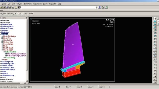 2. Урок ANSYS APDL - Разбивка лопатки элементами первого порядка смотреть онлайн