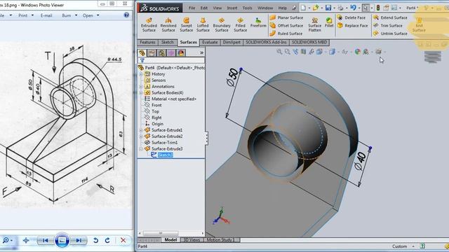 SolidWorks Surface Beginners|Exercise 18|Practice session Tutorial смотреть онлайн