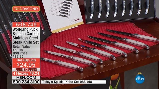 Wolfgang Puck 8piece Carbon Steel Steak Knife Set смотреть онлайн