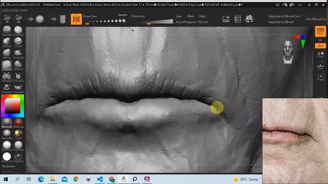 Sculpting A Human Head In ZBrush Core Mini - Secondary Forms #6 смотреть онлайн