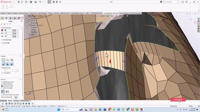 Power Surfacing 7.1 in Solidworks (scan data) reverse engineering part -1 смотреть онлайн