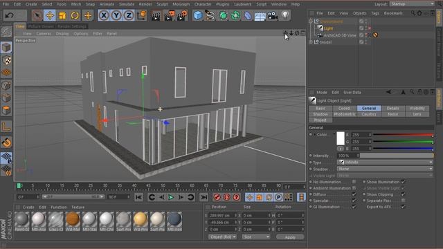 Rendering an ArchiCAD Model in Cinema 4D with VRay смотреть онлайн