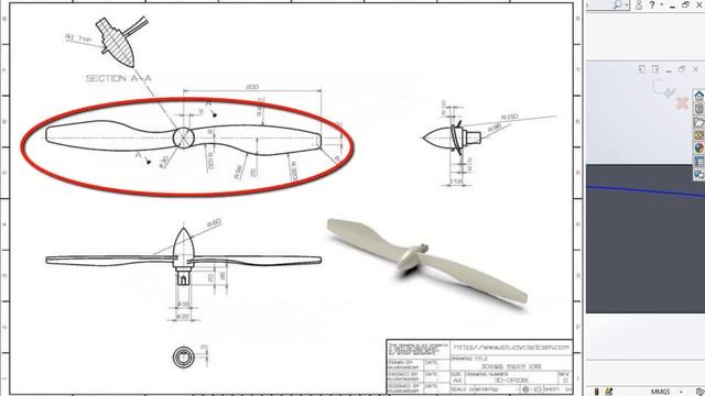 PDF Drawing Conversion to 3D CAD Model Propeller in SolidWorks Tutorial смотреть онлайн