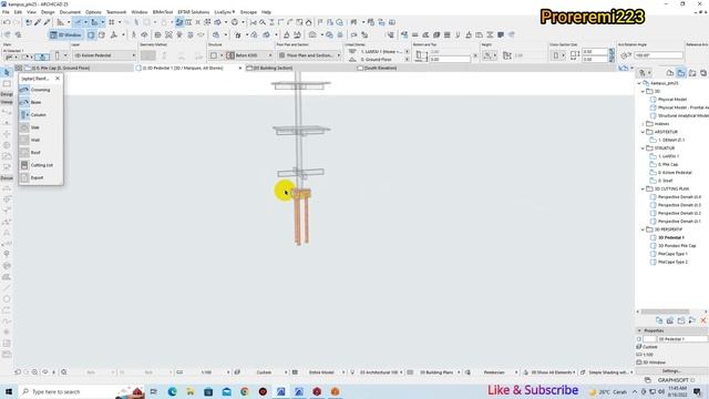 Penulangan Besi PileCap & Kolom Pedestal SERI 2 Archicad Eptar смотреть онлайн