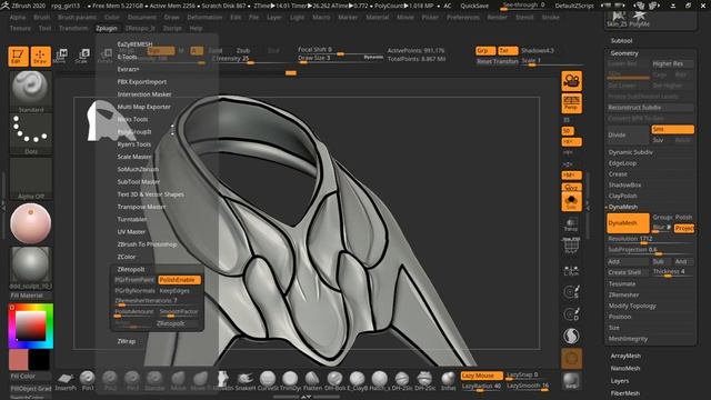 Testing my iterational ZRemesher plugin for ZBrush 2020 ZRetopoIt 1.0 on real project. смотреть онлайн