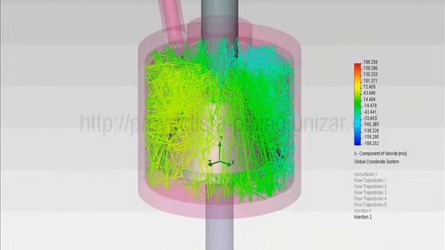 20 Simulación de flujo con CFD SolidWorks: distribución de partículas en fluidificador.wmv смотреть онлайн