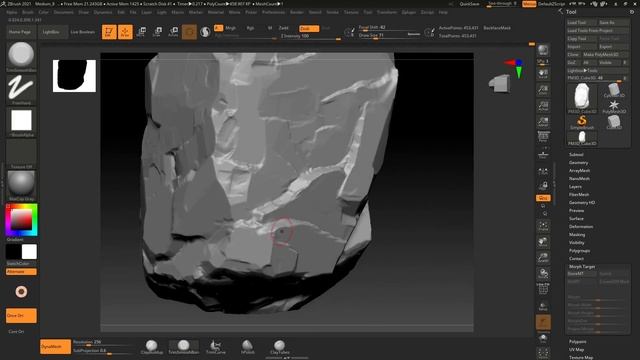 Rock Speed Sculpt in Zbrush and Texturing in Substance Painter смотреть онлайн