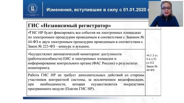 Отрывок вебинара «Актуальные изменения в контрактной системе в 2020 году» смотреть онлайн