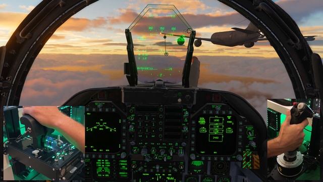 DCS F-18 Air to Air Refueling Showing Stick and Throttle Movements смотреть онлайн