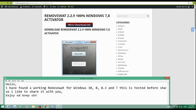 Removewat 2.2.9 100% Windows 7,8,8.1,10 смотреть онлайн