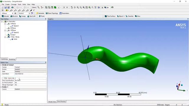 ANSYS Design Modeler Tutorial 5- SWEEP смотреть онлайн
