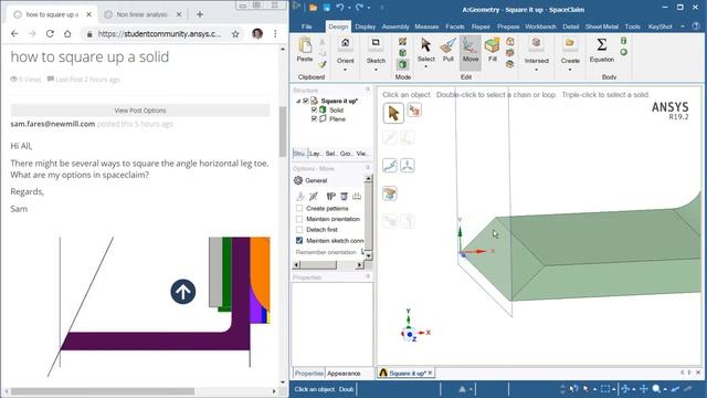 How to square up a solid using SpaceClaim Move tool смотреть онлайн