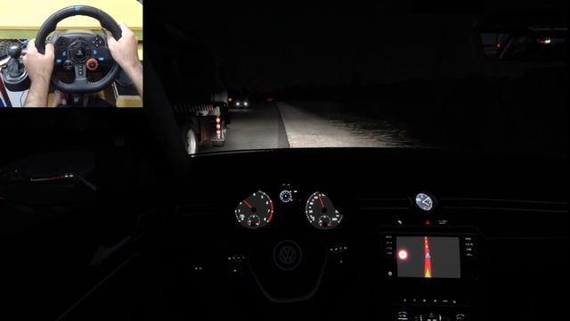 Volkswagen Passat_B8 Night driving | Euro Truck Simulator 2 [Steering wheel gameplay] смотреть онлайн