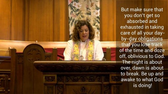 Rev. Elena Larssen reading Romans 13:8-14 смотреть онлайн