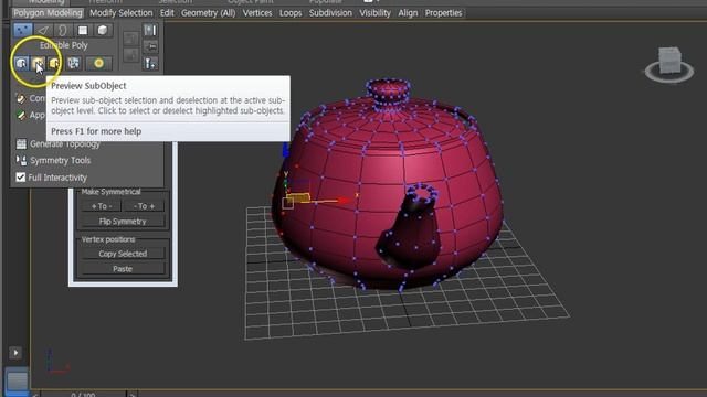 HowTo using PolyTool's symmetryTools in 3dsMax 2014 смотреть онлайн