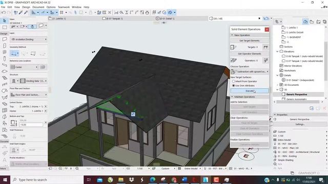 🔖TUTORIAL ARCHICAD 22 (Part 12) ~ SOPI-SOPI WALL ELEMENT (Rumah 1 Lantai) смотреть онлайн