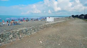 обзор пляжа и территории отеля Черноморская Жемчужина