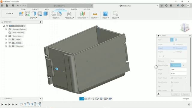 Fusion 360 - Tutorial - Sheet Metal смотреть онлайн