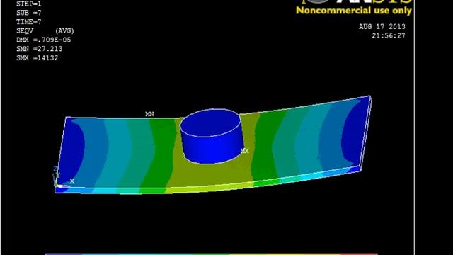 Ansys Simulation of Plate Bending Due To Contact смотреть онлайн