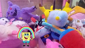 Спанч Боб, его друзья и другие классные игрушки. Шикарный улов из ОДНОГО автомата Хватайка.