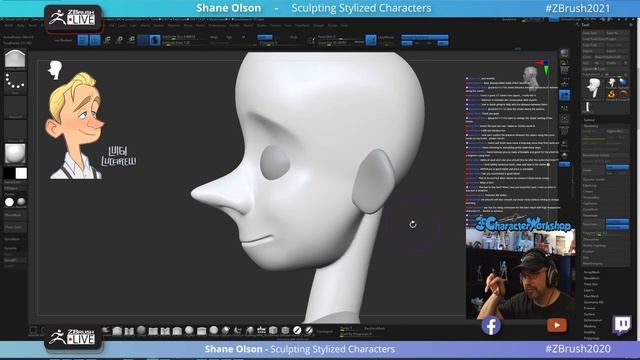 Sculpting Stylized Portraits in ZBrush! #withme - Shane Olson - ZBrush 2021.6 смотреть онлайн