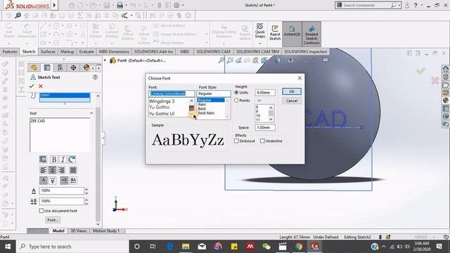 #Engraving_3D text on spherical ball in solid works _#course_work_3 смотреть онлайн