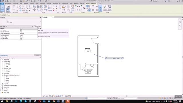 REVIT - CREATE A TEXT смотреть онлайн