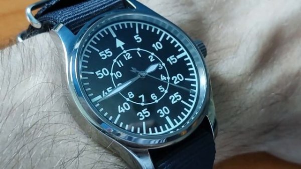Mysterious code - titanium pilot watch with VH31 quartz movement